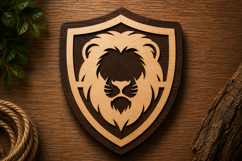 Royal Lion Shield Laser Cut Svg File Design lion shield svg Product Image 1