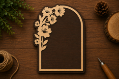 Floral Arch Left Laser Cut Svg File Design floral arch svg Product Image 1