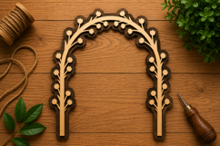 Elegant Leaf Arch Laser Cut Svg File Design elegant leaf svg Product Image 1