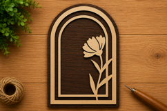 Stylized Flower Arch Laser Cut Svg File Design stylized flow Product Image 1
