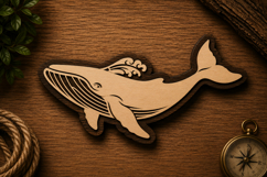 Minimal Whale Laser Cut Svg File Design minimal whale svg Product Image 1