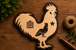 Farmhouse Rooster Laser Cut Svg File Design farmhouse  Product Image 1