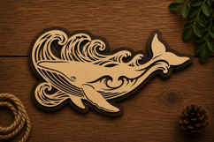 Ocean Wave Dolphin Laser Cut SVG File dolphin svg design Product Image 1