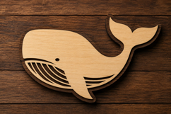 Classic Whale Laser Cut SVG File whale svg design, ocean Product Image 1