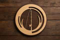 Fishing Rod Circle Laser Cut SVG File fishing svg design Product Image 1