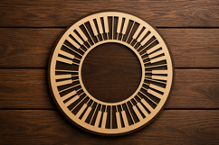 Piano Key Circle Laser Cut SVG File piano svg design, piano Product Image 1