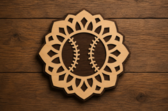 Baseball Mandala Laser Cut SVG File baseball svg design Product Image 1