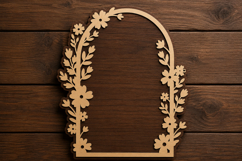 Floral Arch Frame Laser Cut SVG File floral arch svg design Product Image 1