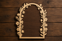 Floral Arch Frame Laser Cut SVG File floral arch svg design Product Image 1