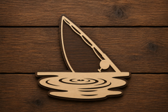 Fishing Scene Laser Cut SVG File fishing svg design, fisherm Product Image 1