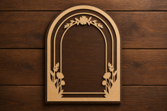 Floral Arch Frame Laser Cut SVG File floral arch svg design Product Image 1