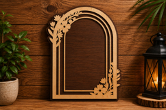 Floral Arch Frame Laser Cut SVG File floral arch svg design Product Image 1