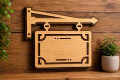 Hanging Sign Board Laser Cut SVG File sign board svg design Product Image 1