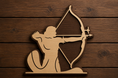 Archer Silhouette Laser Cut SVG File archer svg design, bow Product Image 1