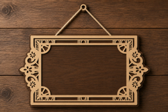 Hanging Ornate Frame Laser Cut SVG File ornate frame svg Product Image 1