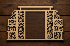 Ornate Arch Door Frame Laser Cut SVG File arch door svg Product Image 1