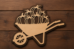 Pumpkin Wheelbarrow Laser Cut SVG File pumpkin svg design Product Image 1