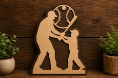 Baseball Player Silhouette Laser Cut SVG File baseball svg Product Image 1