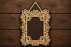 Floral Hanging Photo Frame Laser Cut SVG File photo frame Product Image 1