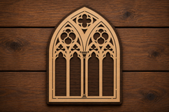 Gothic Cathedral Window Laser Cut SVG File gothic window svg Product Image 1
