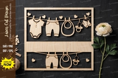 Laundry Room Hanging Clothes SVG Laser Cut Design Product Image 1