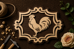 Rooster Farmhouse Wall Decor Laser Cut SVG File rooster svg, Product Image 1