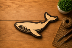 Minimalist Whale Silhouette Laser Cut SVG File whale svg Product Image 1