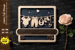Baby Crib Nursery Frame SVG Laser Cut Design | Cute Hanging Product Image 1