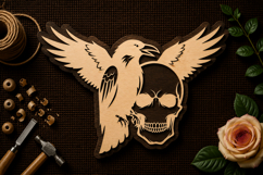 Spread Wing Eagle Skull Laser Cut SVG File spread wing eagle Product Image 1
