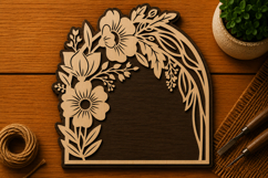 Floral Corner Frame Border Laser Cut SVG File floral frame Product Image 1