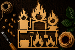 Kitchen Stove Cooking Decor Laser Cut SVG File kitchen decor Product Image 1