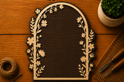 Floral Arch Wall Frame Laser Cut SVG File floral arch svg Product Image 1