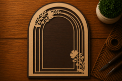Minimal Floral Arch Border Laser Cut SVG File arch border Product Image 1