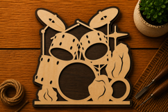 Drum Set Music Band Design Laser Cut SVG File drum set svg Product Image 1