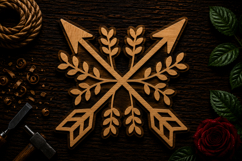 Crossed Arrows Boho Decor Laser Cut SVG File crossed arrows Product Image 1