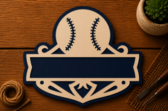 Baseball Name Sign Frame Laser Cut SVG File baseball sign Product Image 1