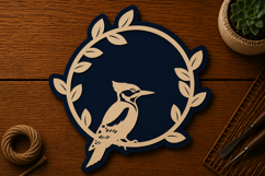 Bird Branch Circle Frame Laser Cut SVG File bird frame svg Product Image 1