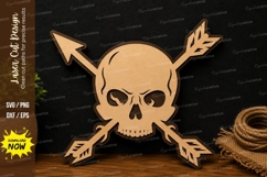 Skull Crossed Arrows Laser Cut SVG File skull svg, crossed Product Image 1
