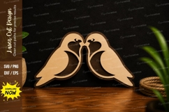 Love Birds Silhouette Laser Cut SVG File love birds svg Product Image 1