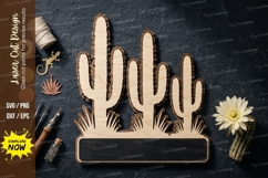 Cactus Desert Name Sign SVG Laser Cut Design Product Image 1