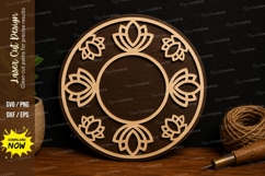 Lotus Mandala Frame Laser Cut SVG File lotus mandala svg, Product Image 1