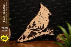 Cardinal Bird Silhouette Laser Cut SVG File cardinal bird sv Product Image 1