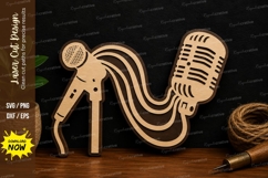 Vintage Microphone Music Laser Cut SVG File microphone svg Product Image 1
