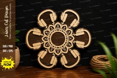 Floral Mandala Flower Laser Cut SVG File floral mandala svg Product Image 1