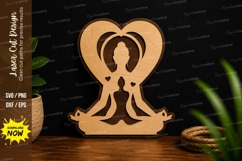 Yoga Heart Meditation Laser Cut SVG File yoga heart svg Product Image 1