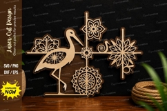 Snowflake Cardinal Bird Laser Cut SVG File cardinal bird svg Product Image 1