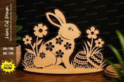Easter Bunny Floral Laser Cut SVG File easter bunny svg Product Image 1