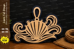 Seashell Ornament Laser Cut SVG File seashell svg, shell Product Image 1