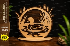 Duck Pond Scene Laser Cut SVG File duck svg, duck pond svg Product Image 1