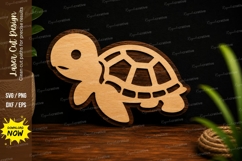 Cute Turtle Laser Cut SVG File turtle svg, cute turtle svg Product Image 1